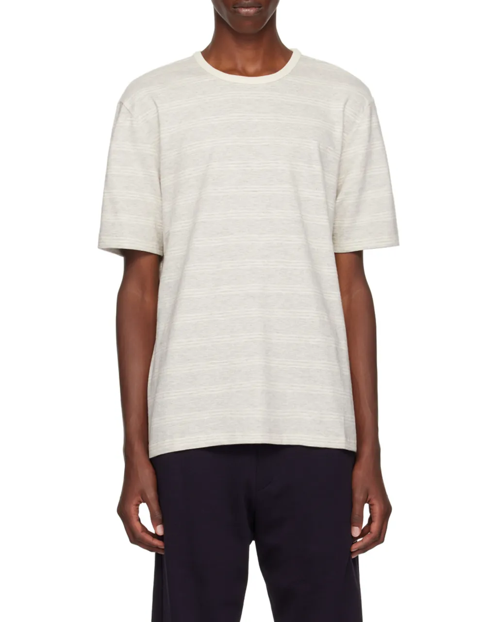 Round Collar Striped T-Shirt