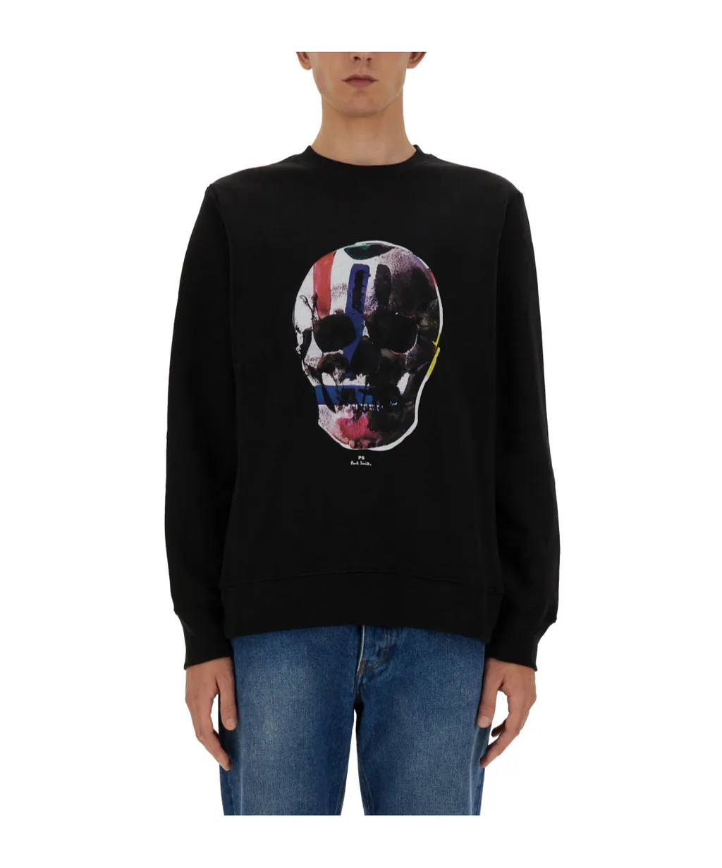Skull Printed Crewneck Sweatshirt