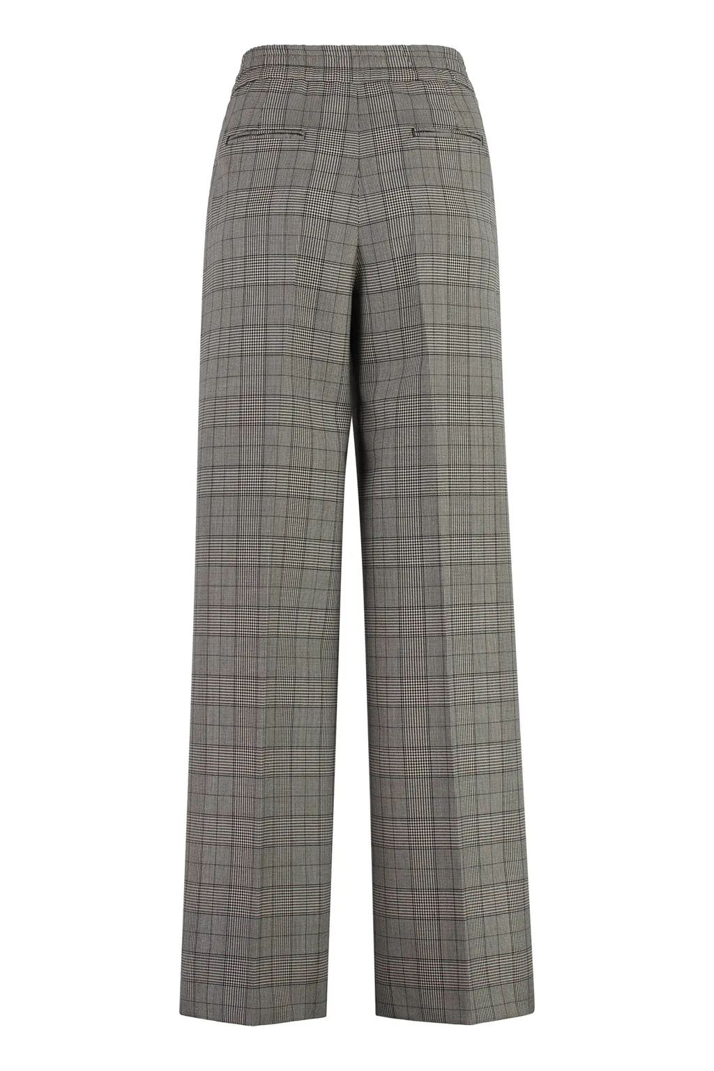 Wide Leg Check Trousers