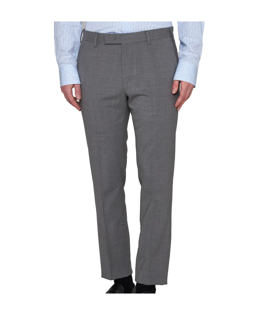 Mid-Rise Wool Tailored Trousers