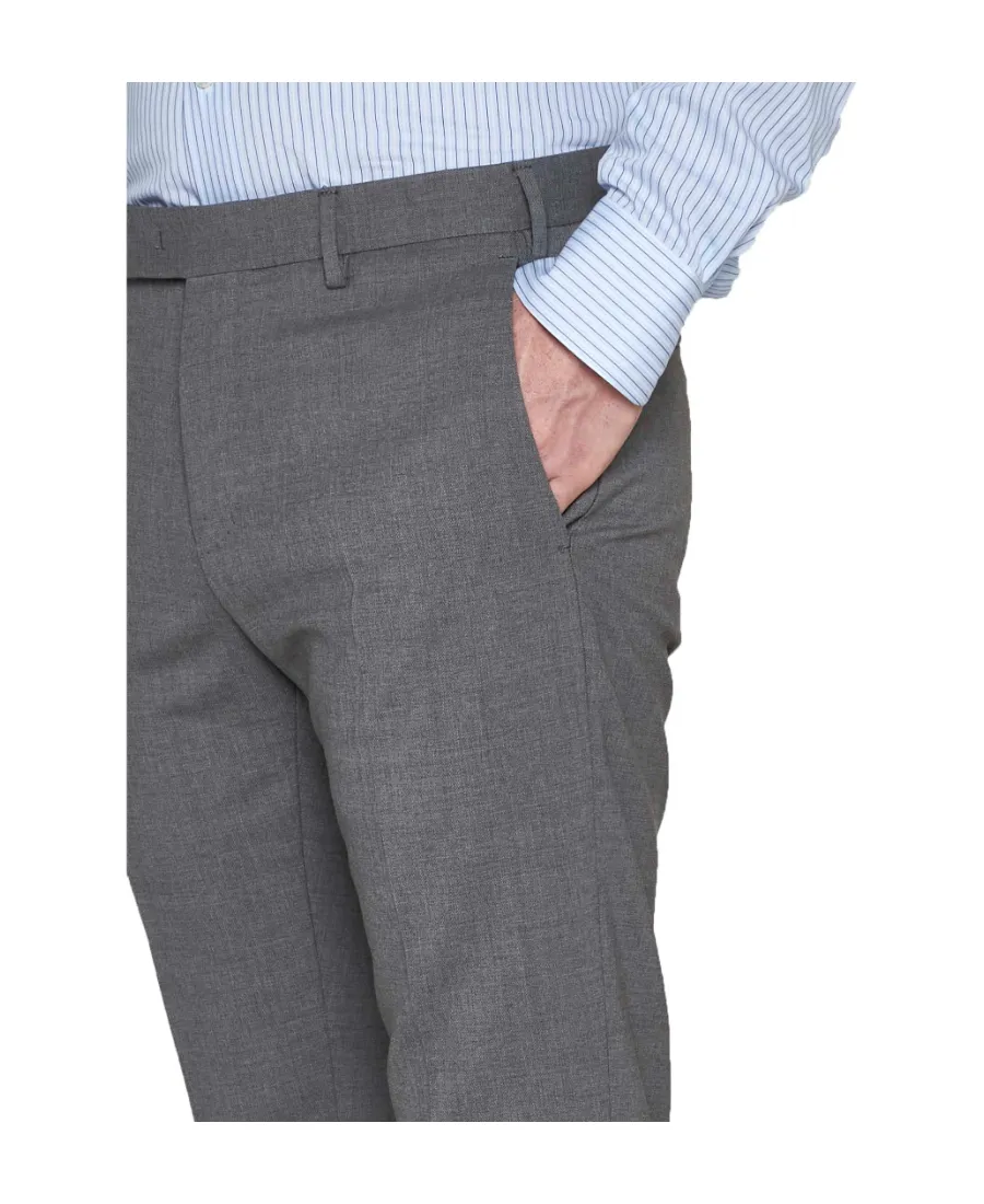 Mid-Rise Wool Tailored Trousers
