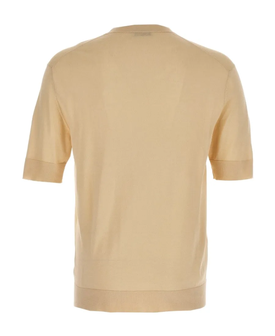 Short-Sleeved Crewneck Knitted T-Shirt