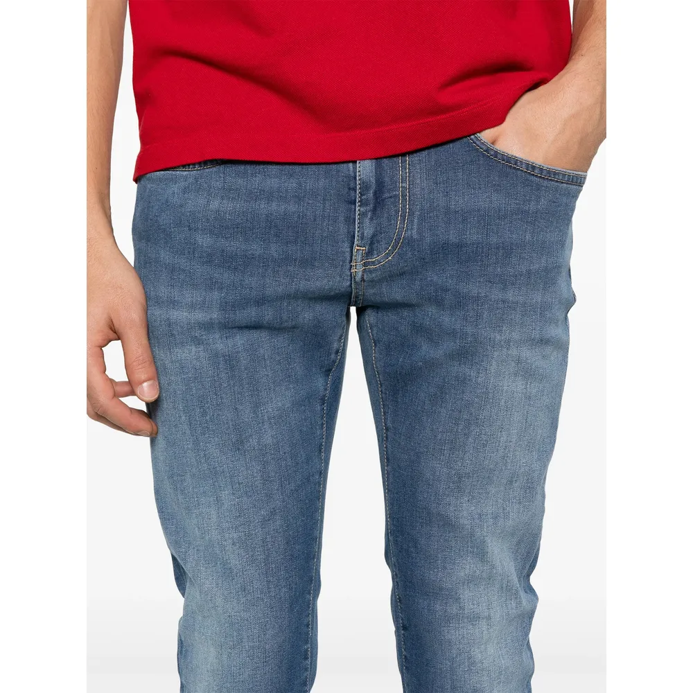 Denim Trousers With Belt Loops