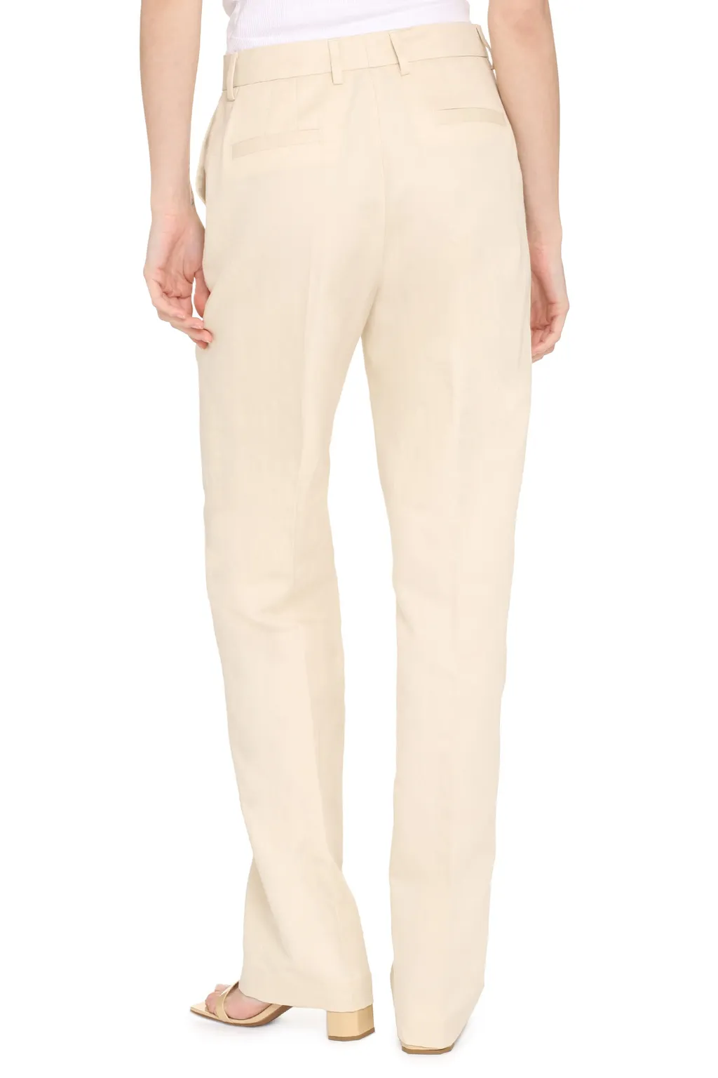 High-Waisted Straight Trousers