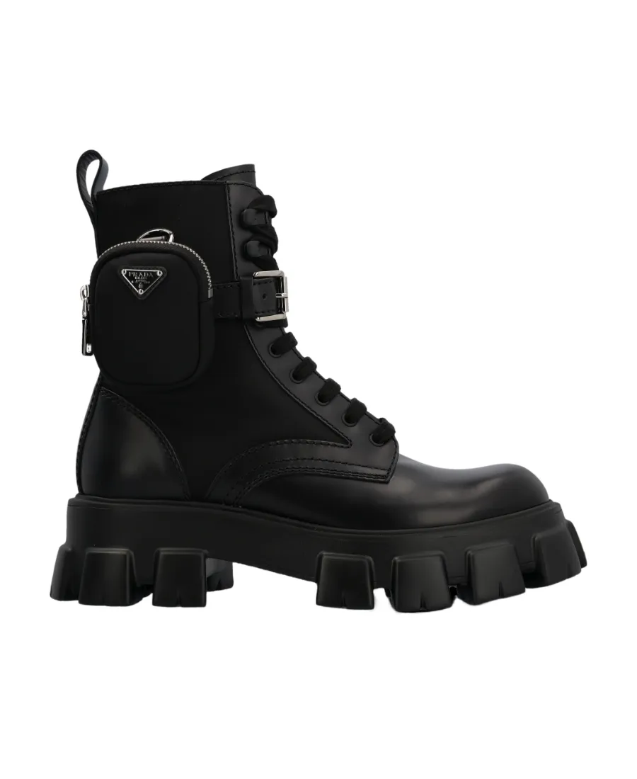Round Head Lace-Up Short Boots With High Side