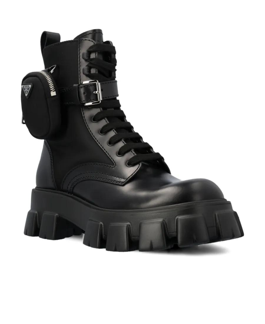 Round Head Lace-Up Short Boots With High Side