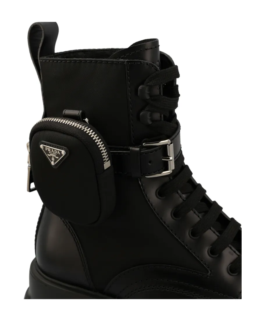 Round Head Lace-Up Short Boots With High Side