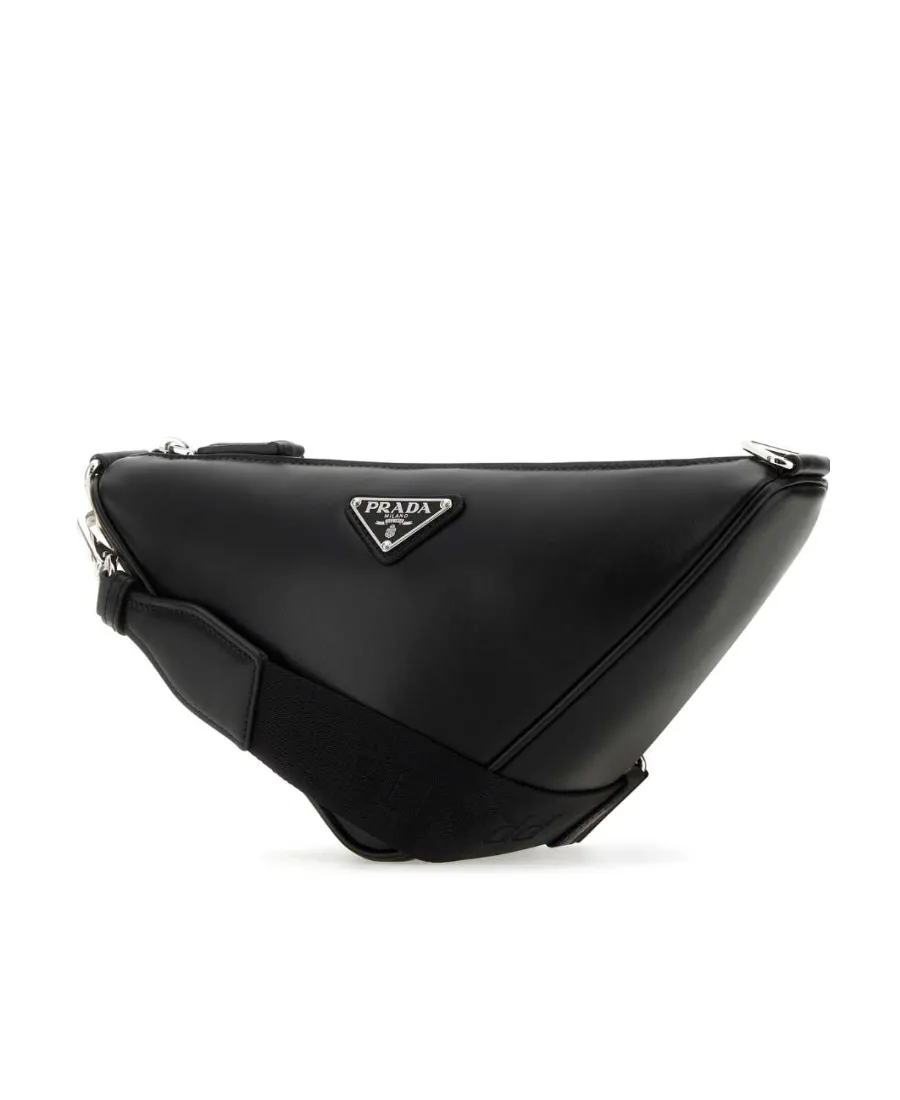 Triangle Logo Zipped Messenger Bag