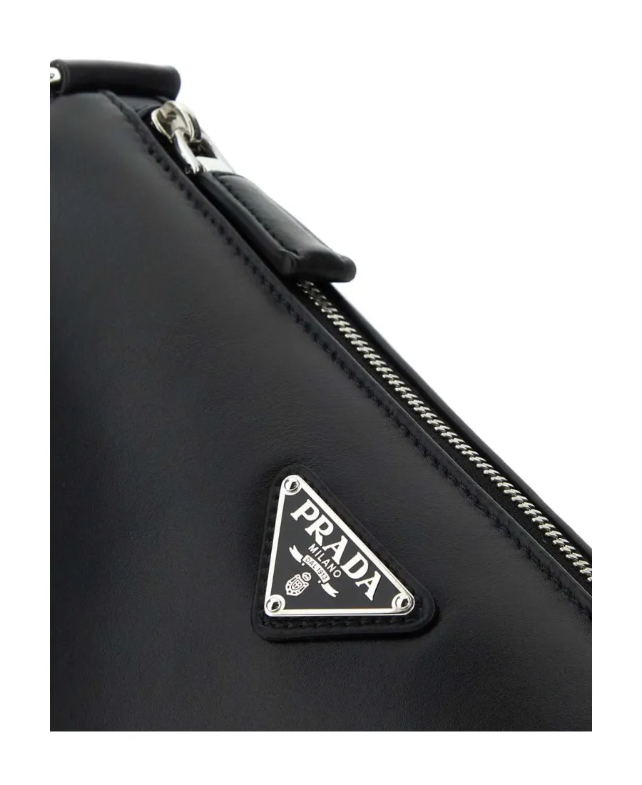Triangle Logo Zipped Messenger Bag