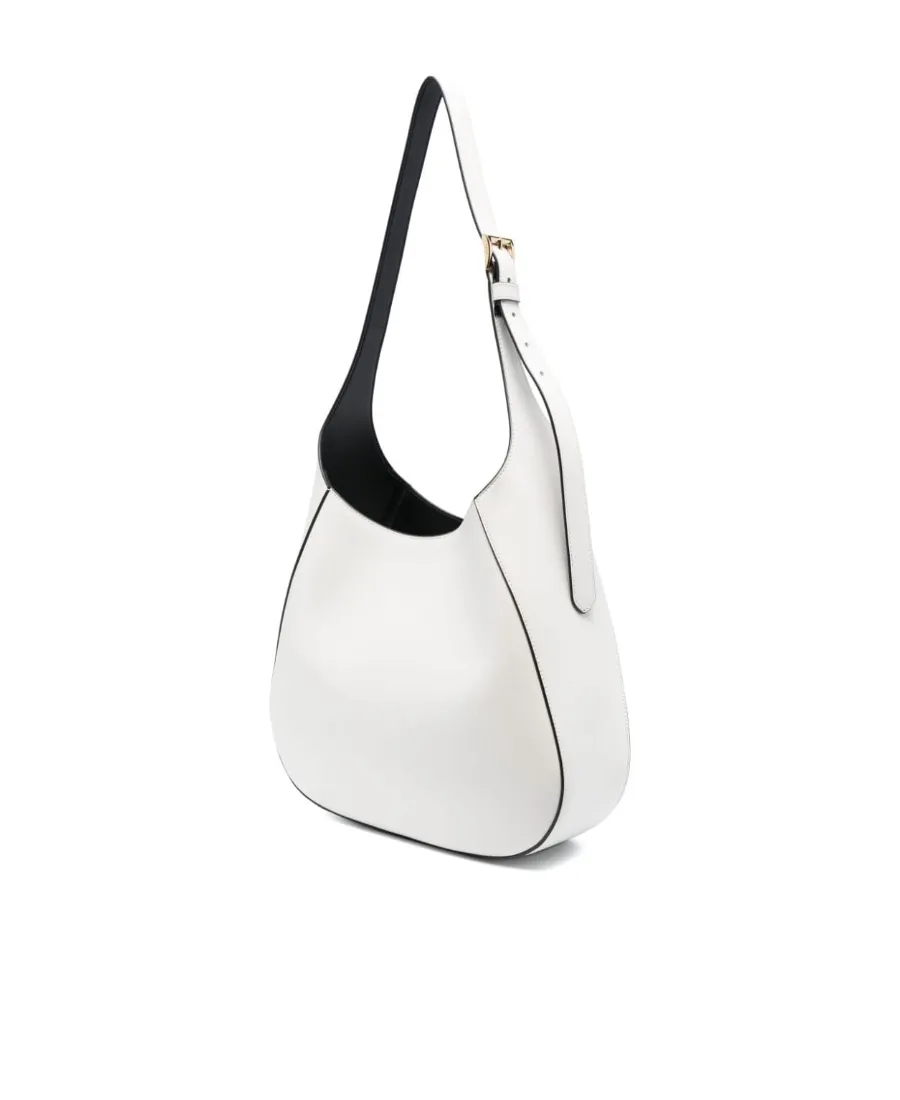 Triangle-Logo Leather Shoulder Bag