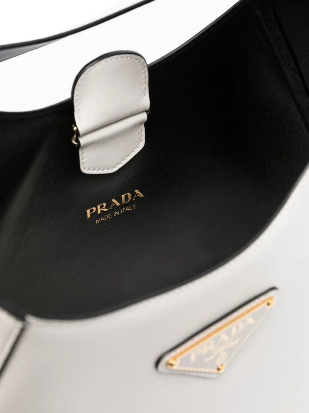 Triangle-Logo Leather Shoulder Bag