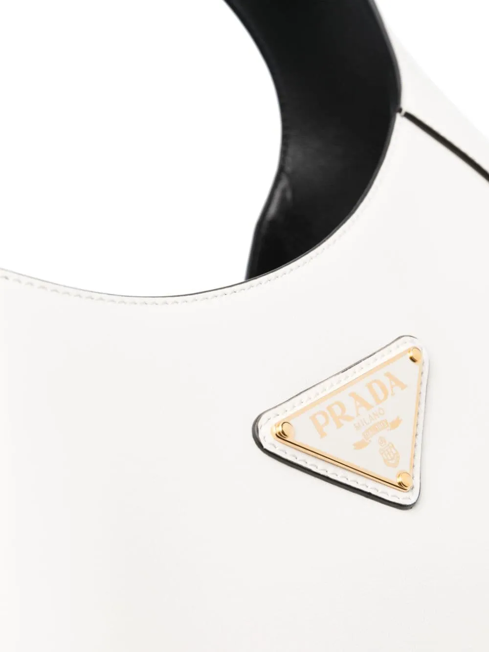 Triangle-Logo Leather Shoulder Bag