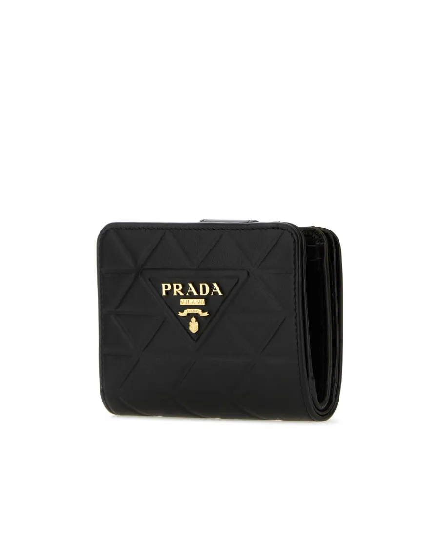 Triangle-Logo Quilted Leather Wallet