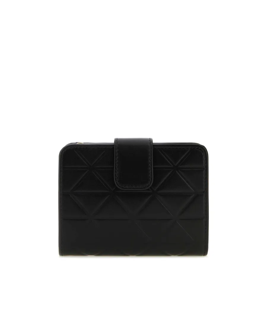 Triangle-Logo Quilted Leather Wallet