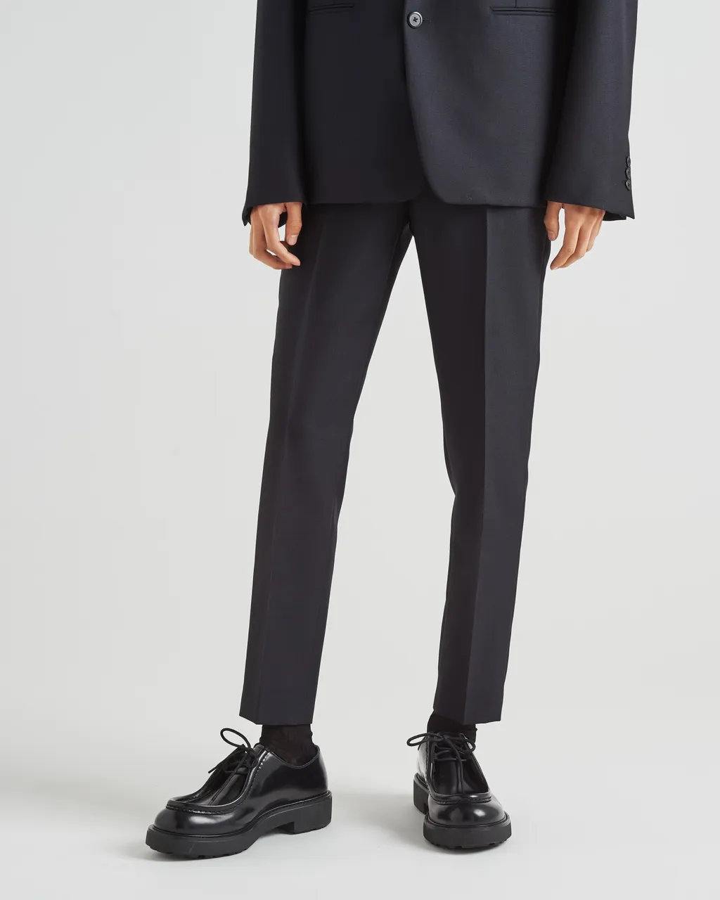 Mid-Rise Slim-Cut Tailored Trousers