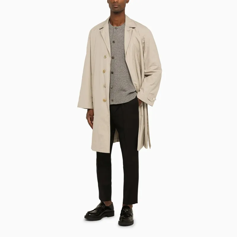 Long-Sleeved Belted Coat