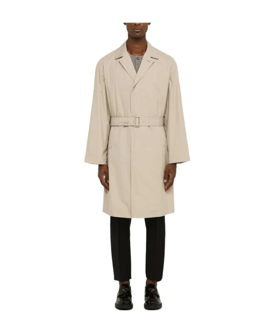 Long-Sleeved Belted Coat