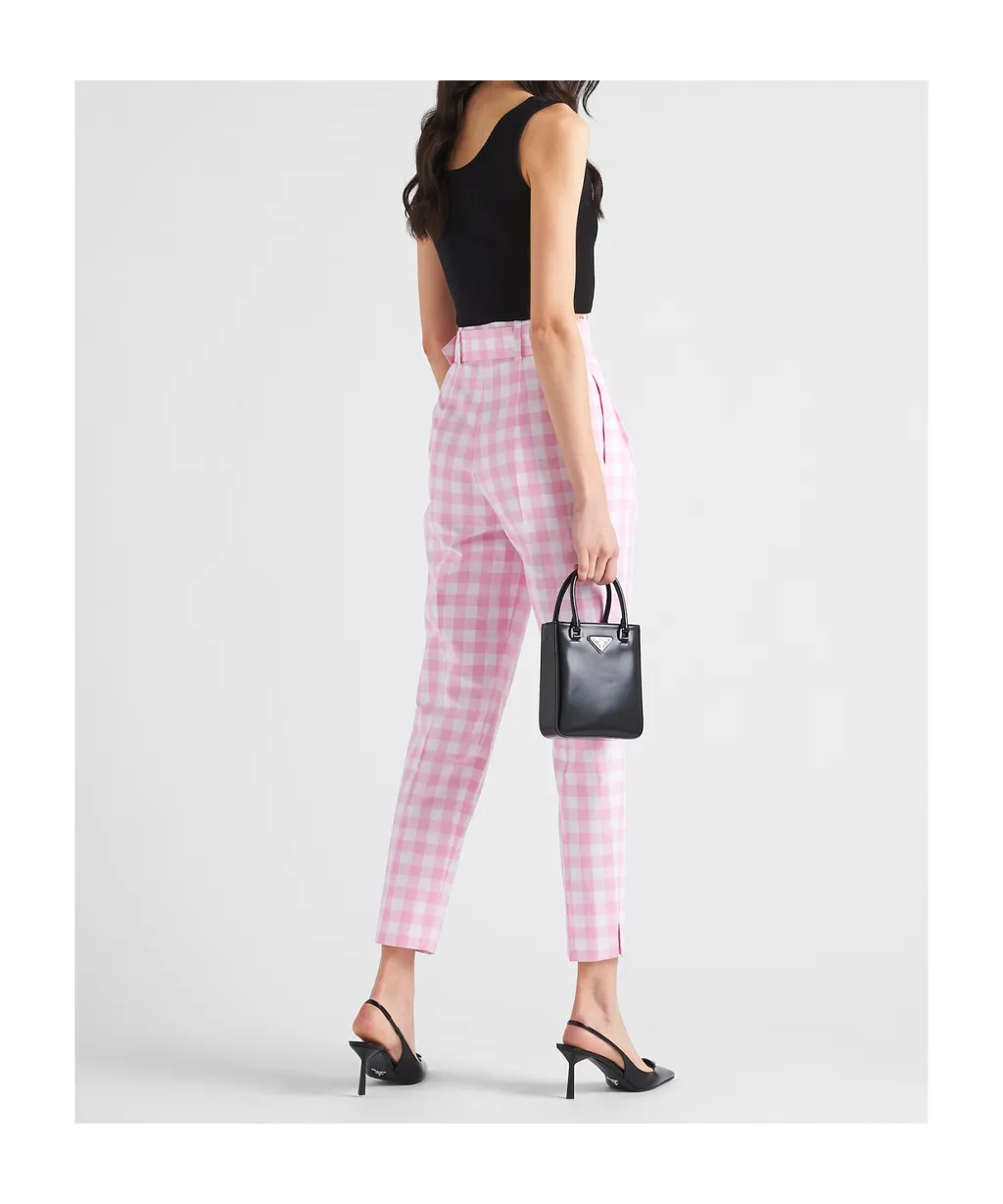 Checked Belted Trousers