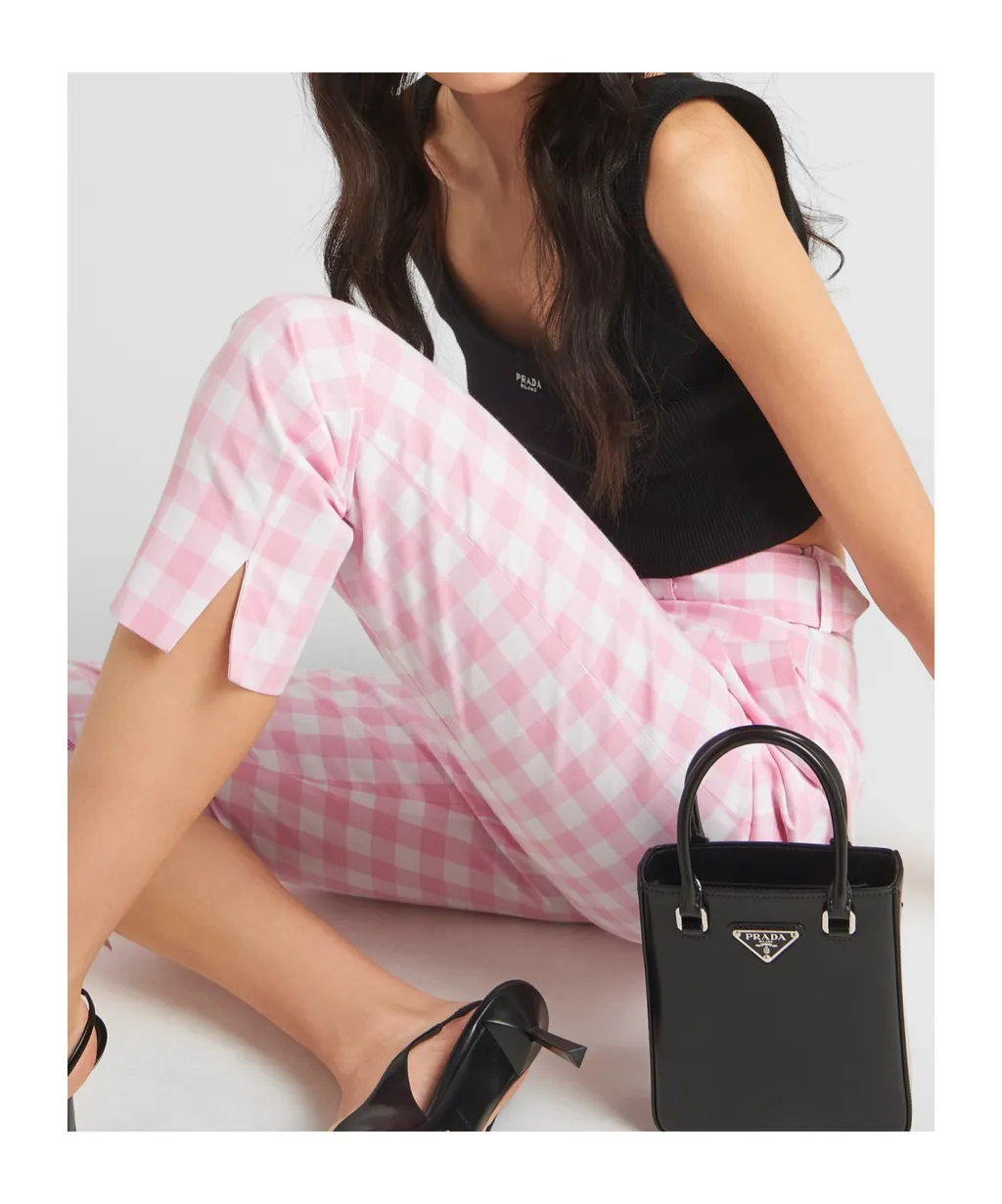 Checked Belted Trousers