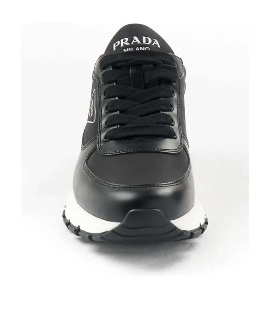 Technical Fabric And Leather Sneakers