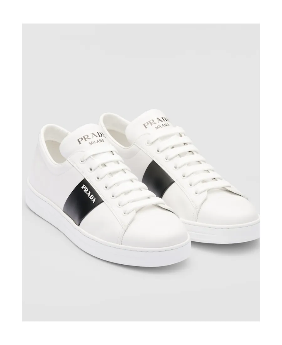 Brushed Leather And Leather Sneakers