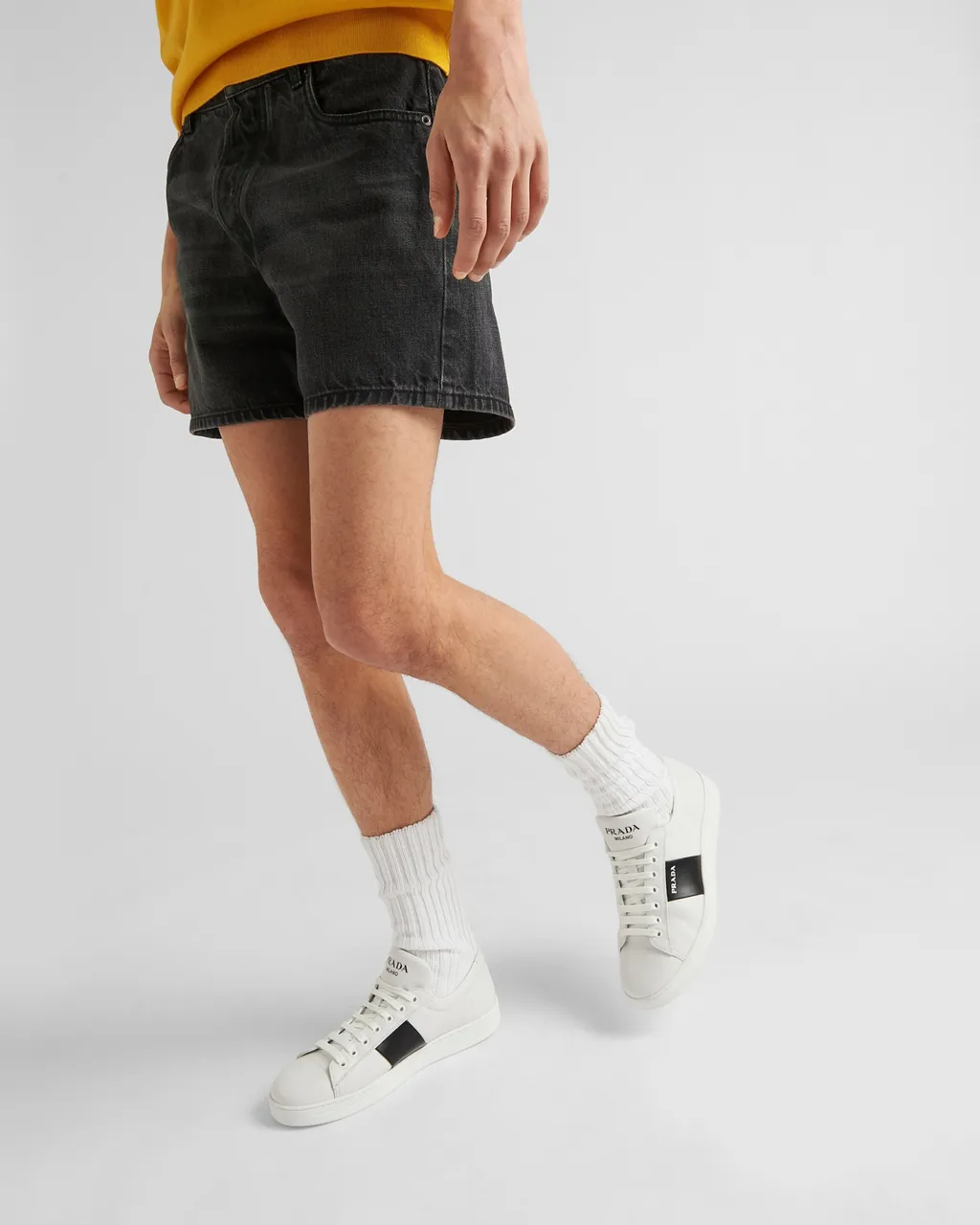 Brushed Leather And Leather Sneakers