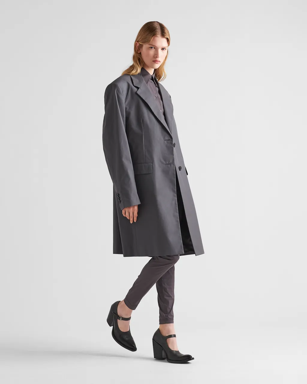 Triangle Logo Single Breasted Coat