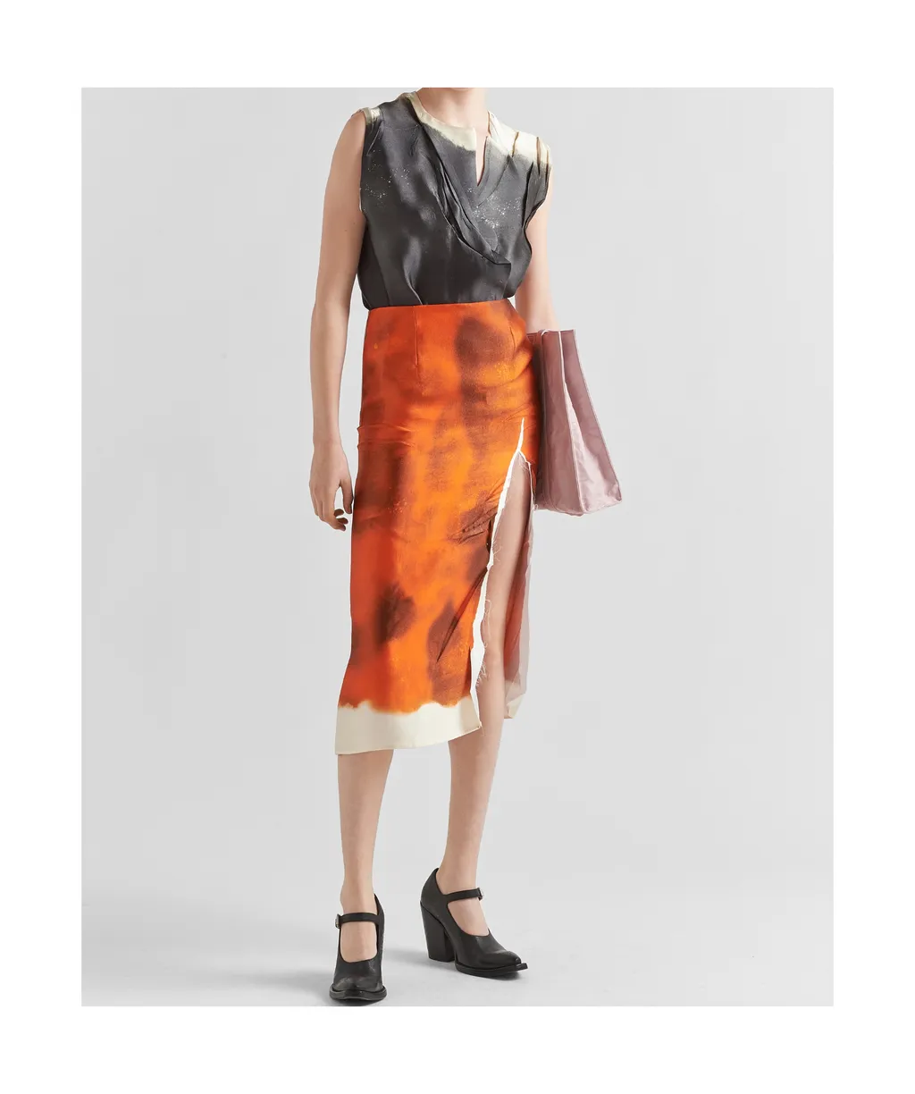 Tie-Dyed V-Neck Sleeveless Blouse