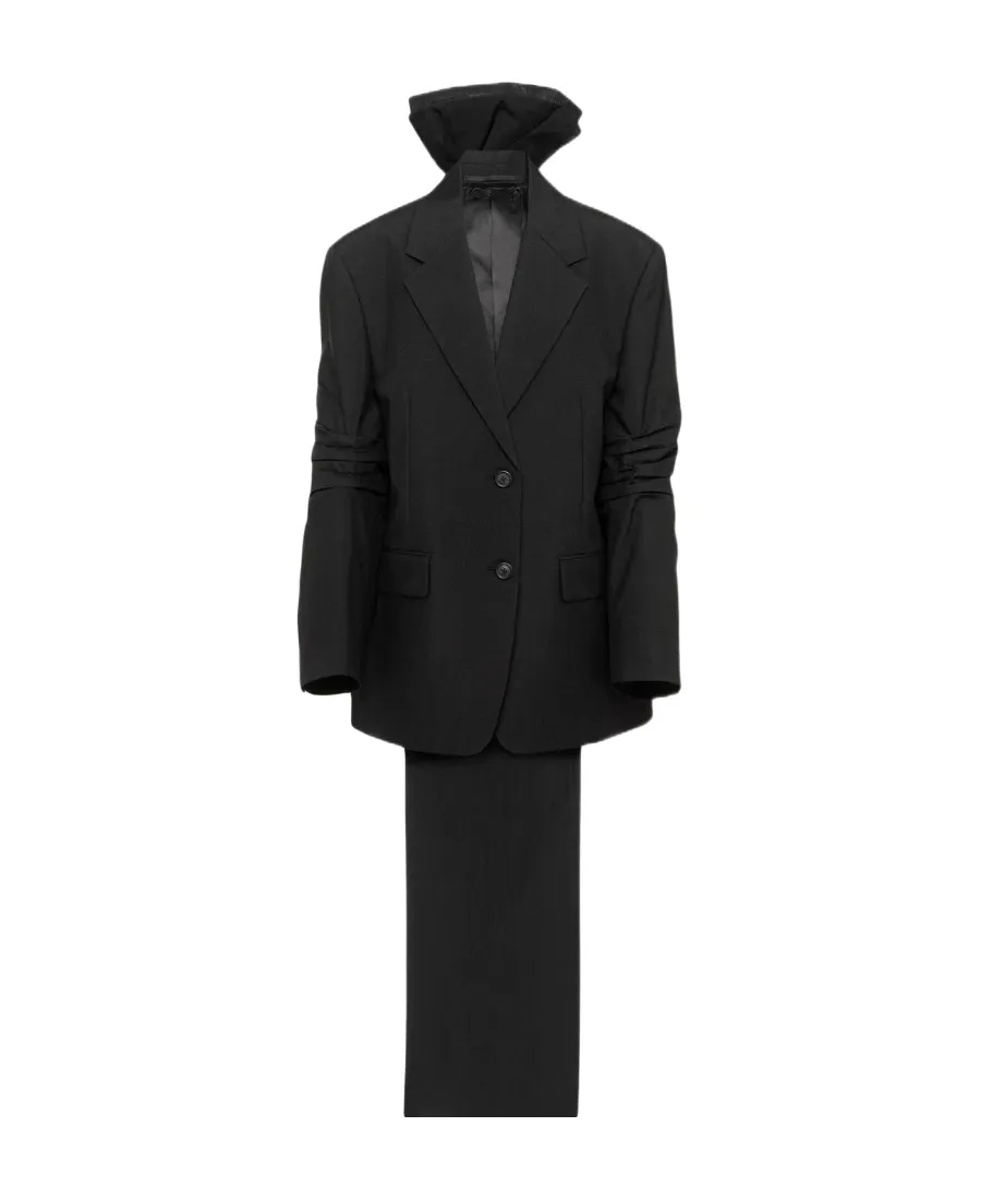 Single Breasted Suit Jacket With Bow Detail