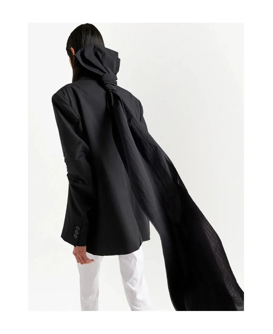 Single Breasted Suit Jacket With Bow Detail