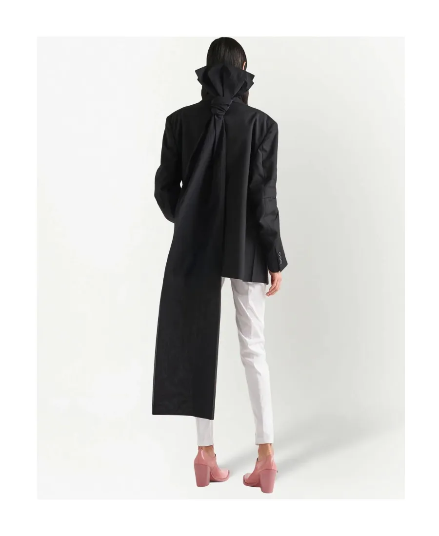 Single Breasted Suit Jacket With Bow Detail