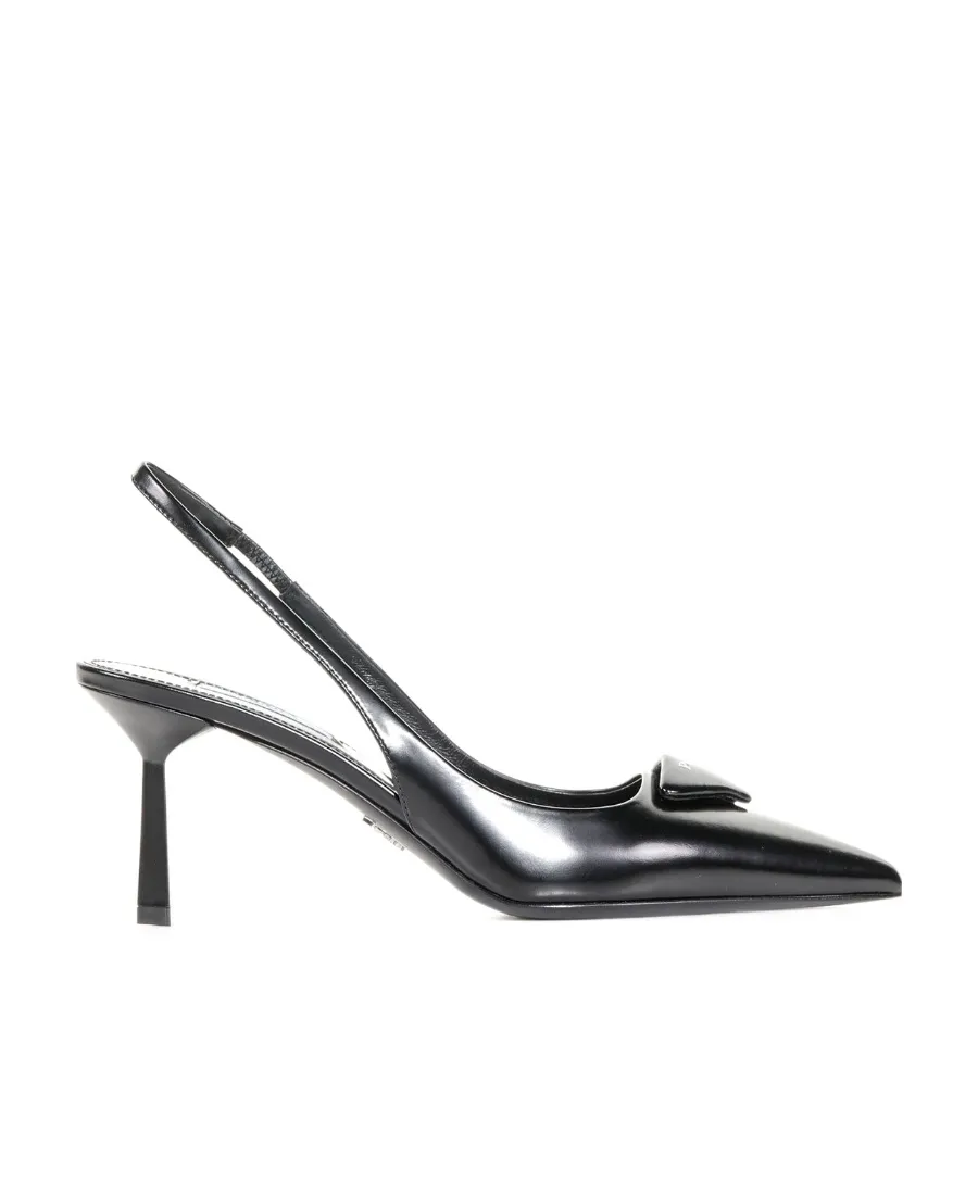 Logo Plaque 80Mm Slingback Pumps