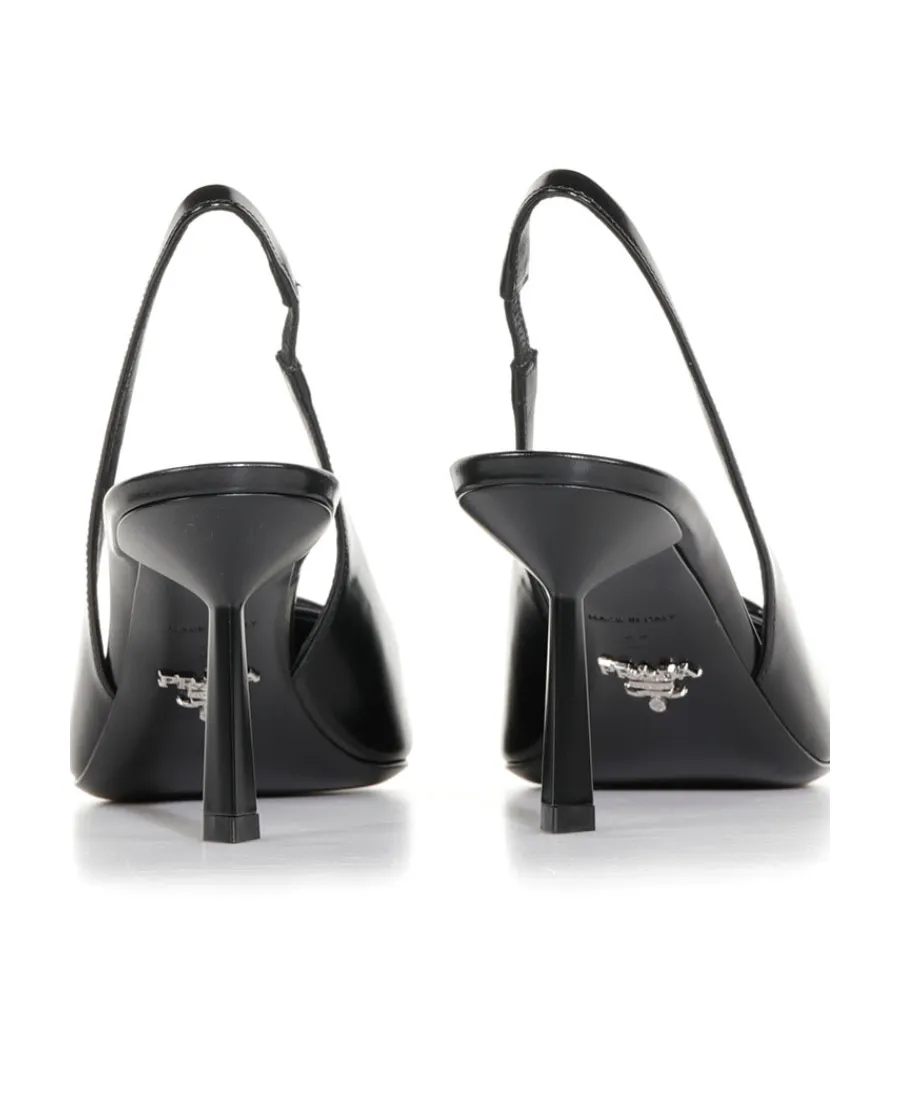 Logo Plaque 80Mm Slingback Pumps