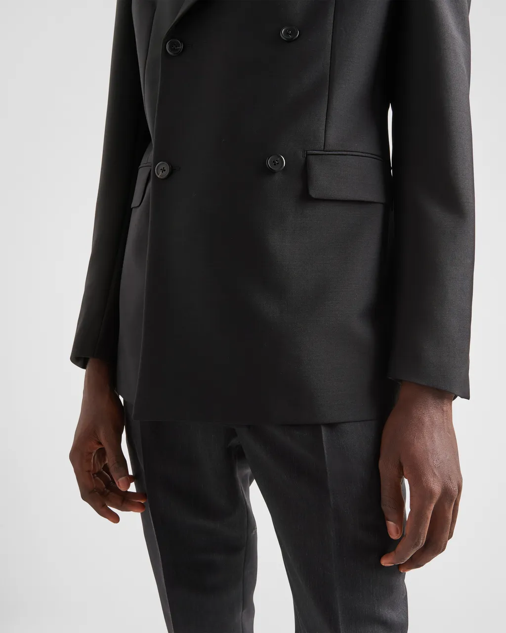 Double-Breasted Mohair Wool Jacket