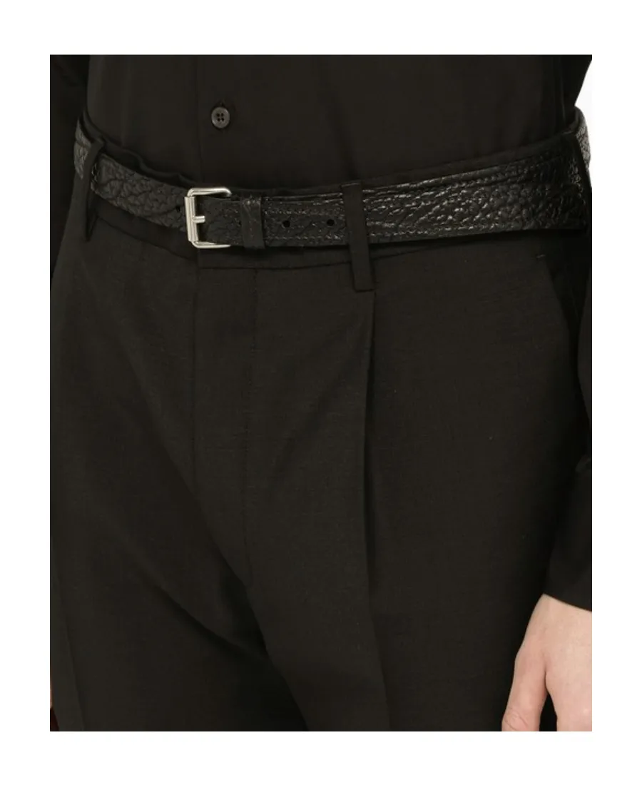Calf-Leather Textured Belt