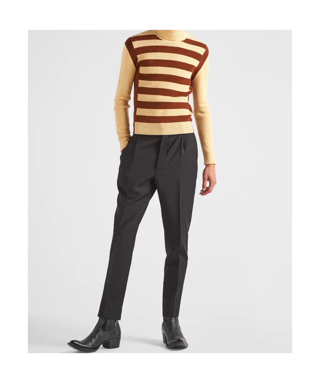 Mid-Rise Tailored Cropped Trousers