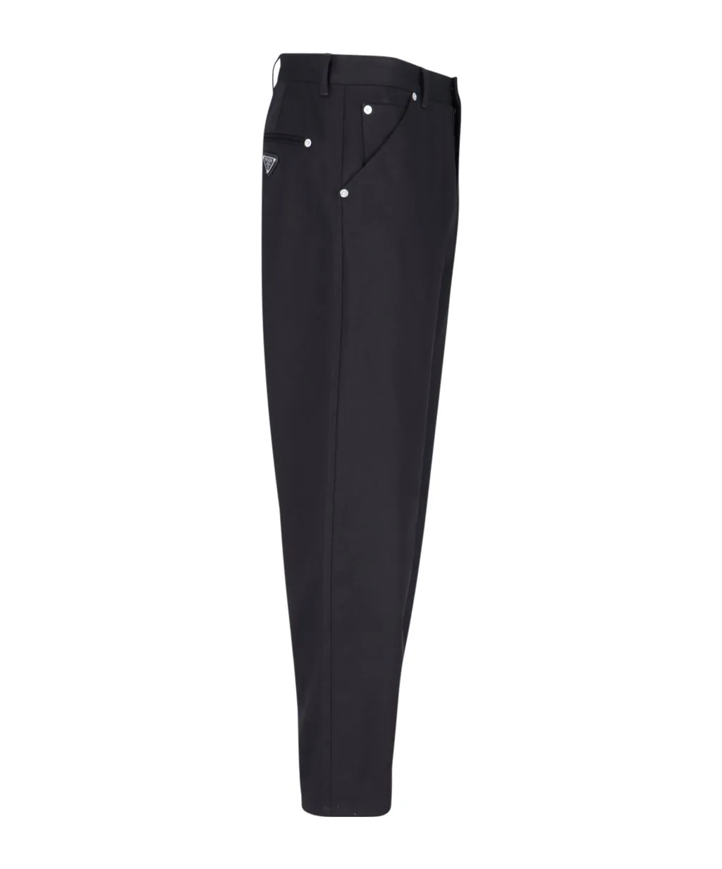 Triangle-Logo Tapered-Leg Jeans