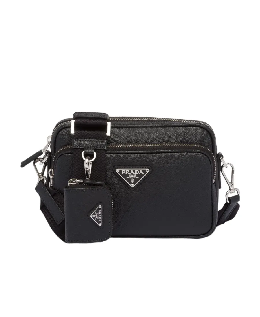 Triangle-Logo Zipped Shoulder Bag