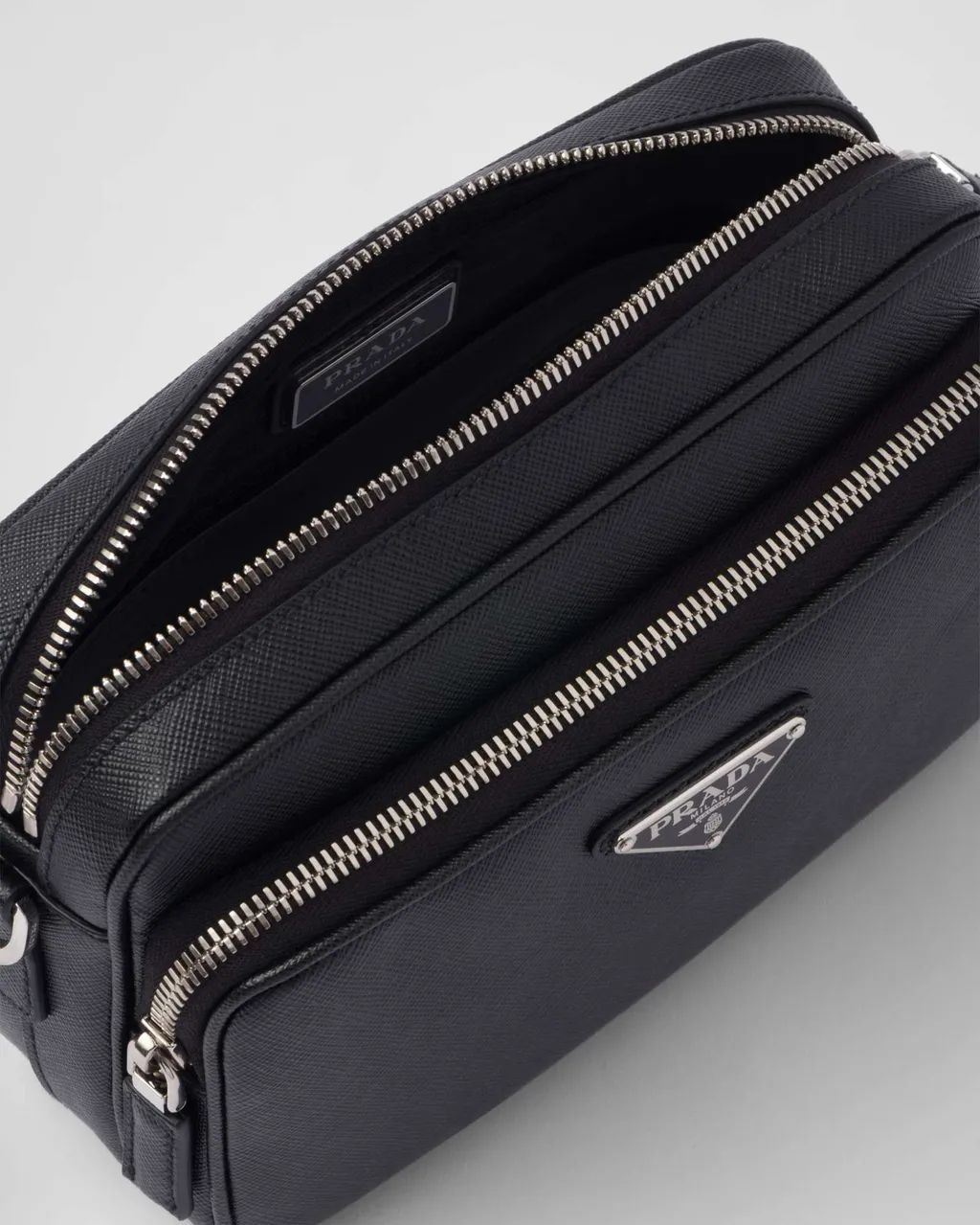 Triangle-Logo Zipped Shoulder Bag