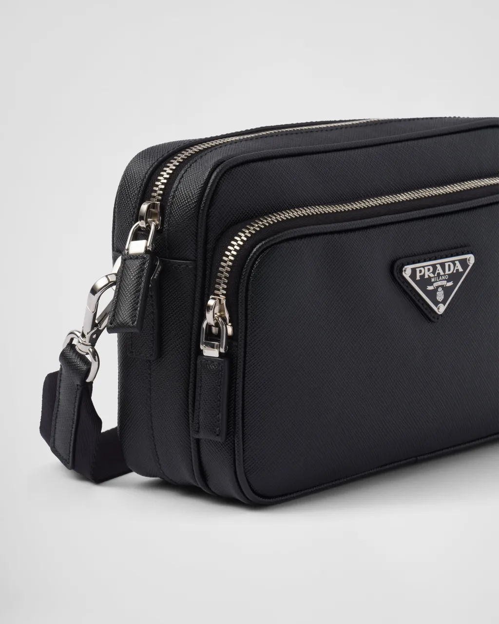 Triangle-Logo Zipped Shoulder Bag