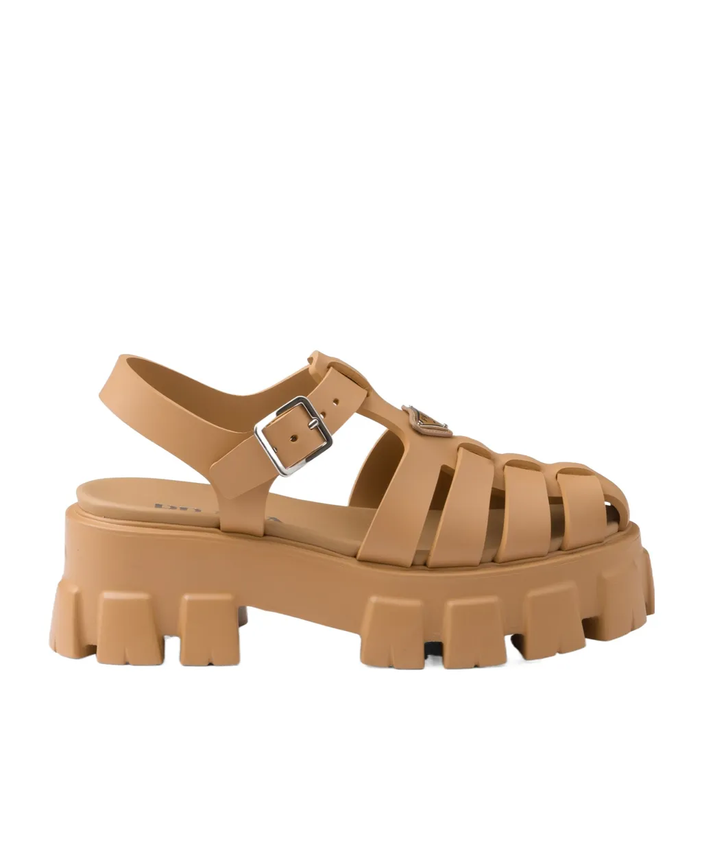 Foam Triangle-Logo Ankle Strapped Sandals