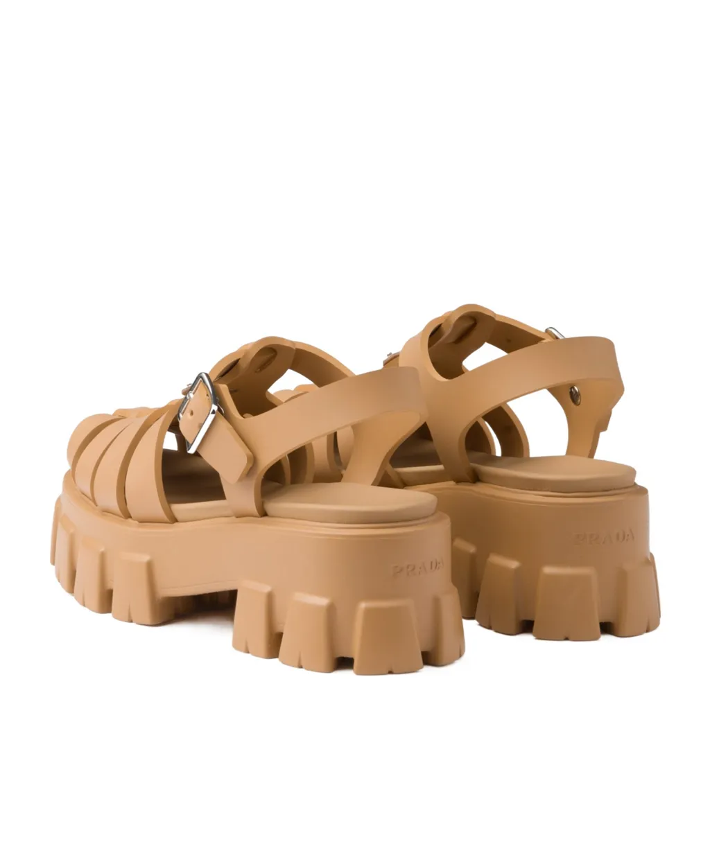 Foam Triangle-Logo Ankle Strapped Sandals