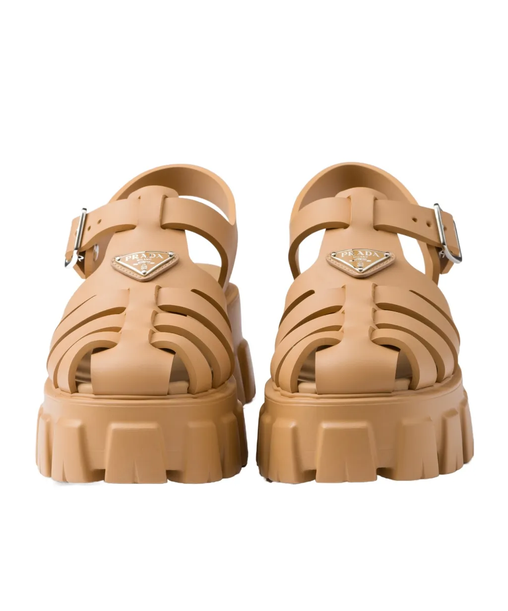 Foam Triangle-Logo Ankle Strapped Sandals
