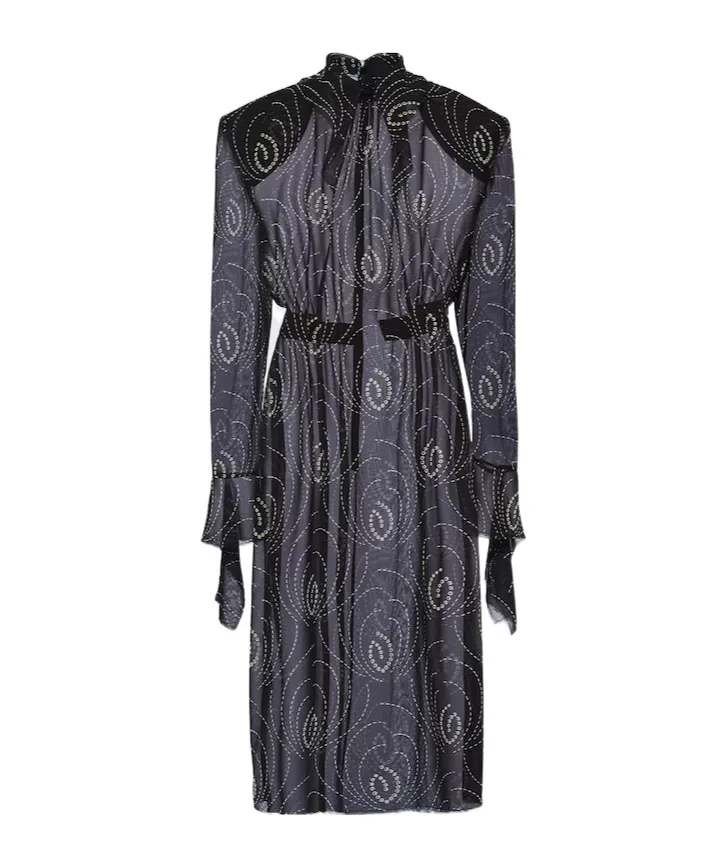All-Over Geometric Printed Midi Dress