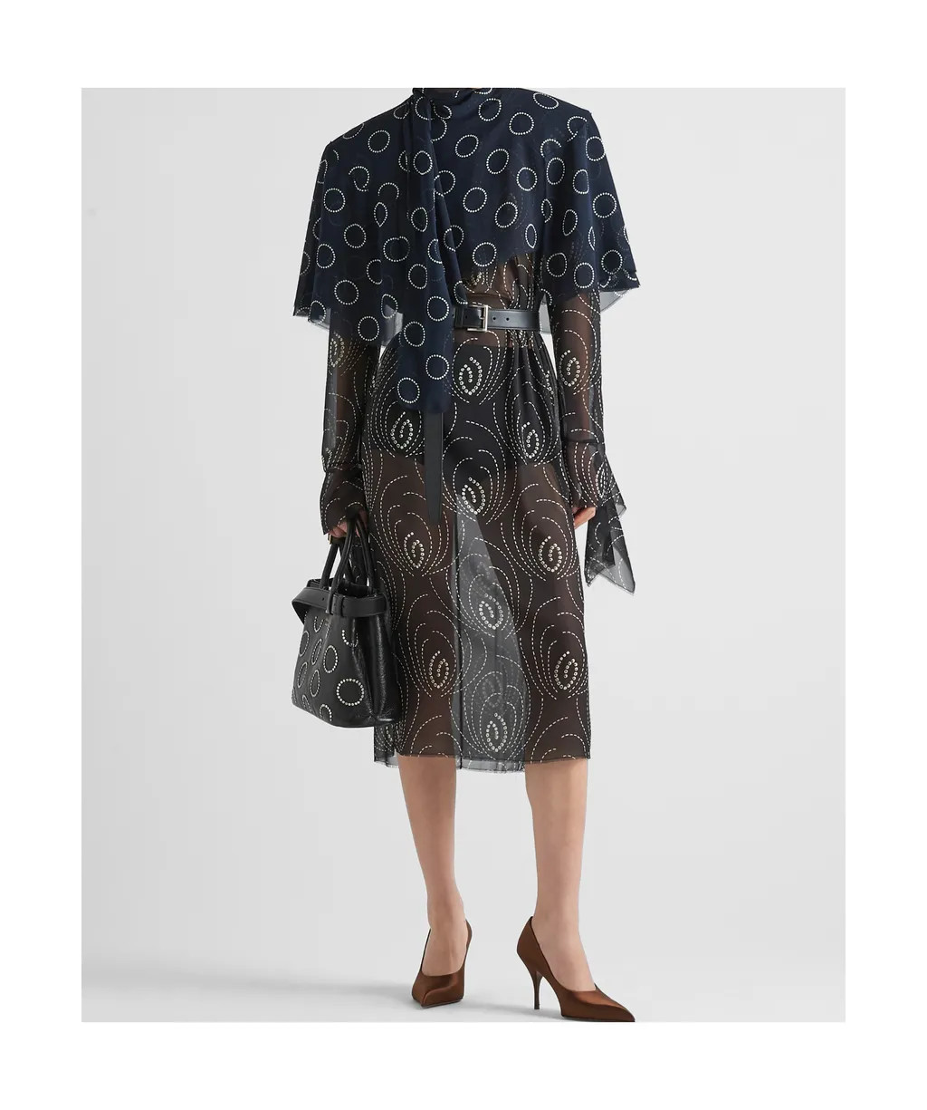 All-Over Geometric Printed Midi Dress