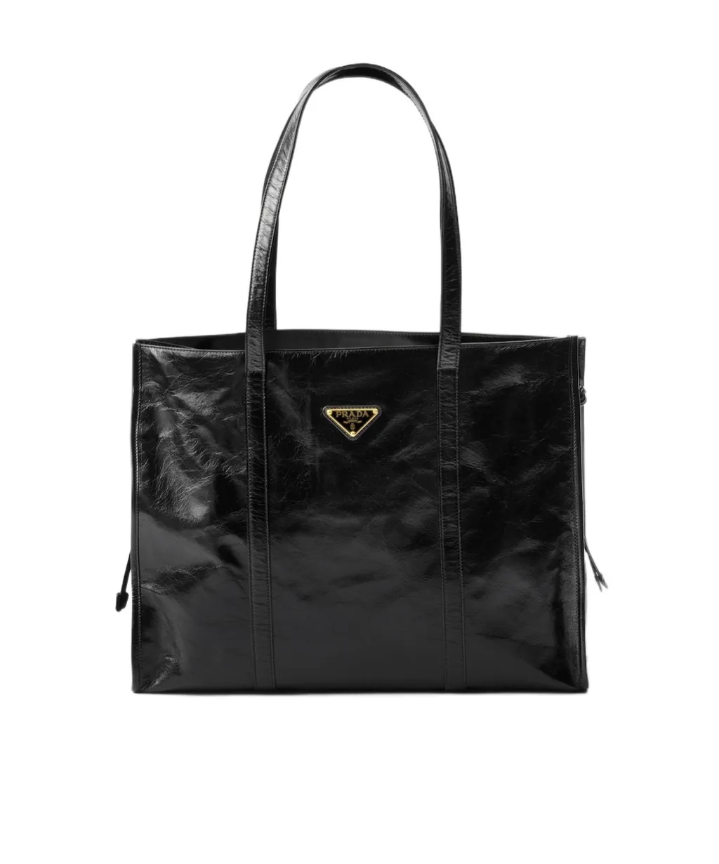 Logo Plaque Drawstring Tote Bag