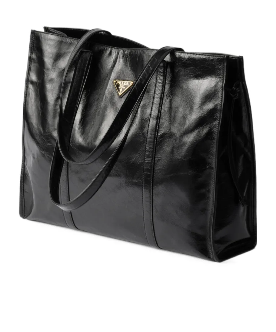 Logo Plaque Drawstring Tote Bag
