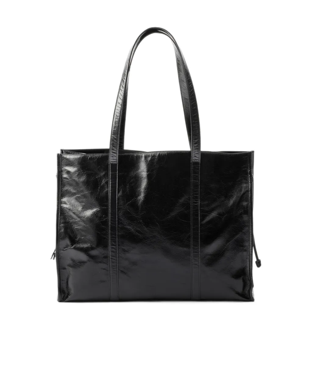Logo Plaque Drawstring Tote Bag