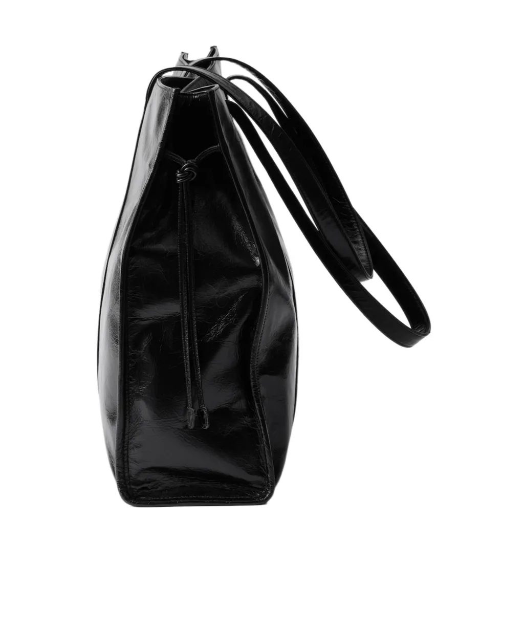 Logo Plaque Drawstring Tote Bag