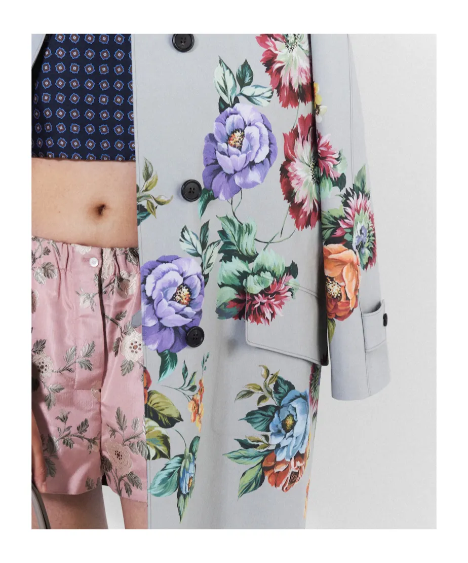Printed Single-Breasted Coat